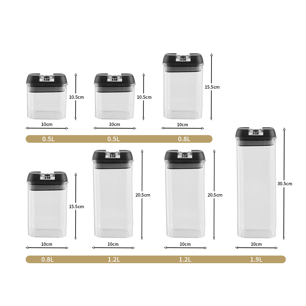 7Pcs Airtight Food Storage Containers with Clasp Lids