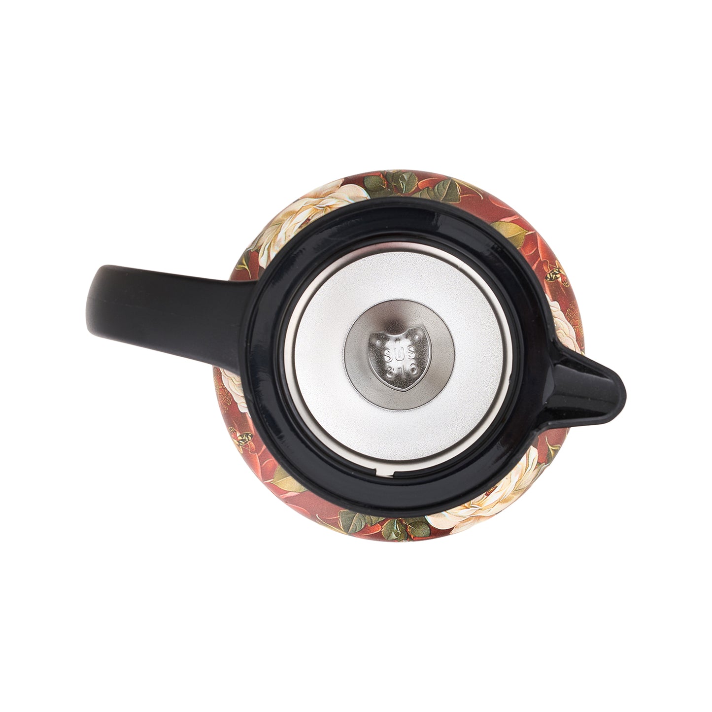 Vintage Floral Pattern Tea Thermos Teapot with Built-in Infuser