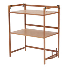 Wooden Brown Spice Rack Organizer with Hooks