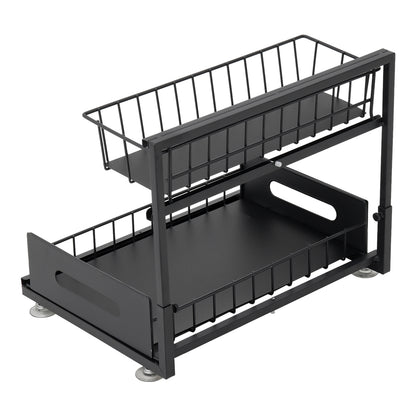 Metal 2-Tier Under Sink Sliding Organizer