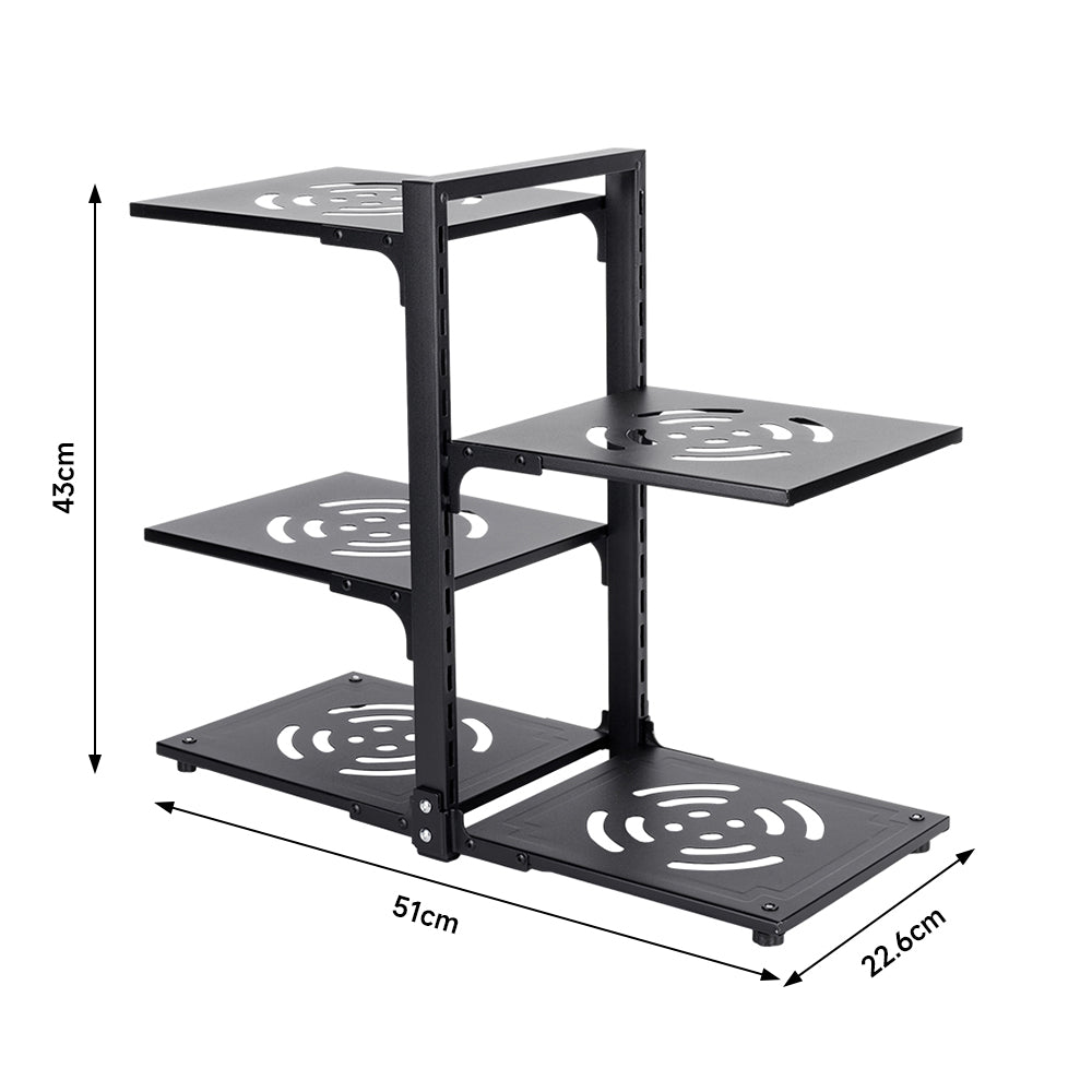 Multi-Tier Height-Adjustable Kitchen Pan Organizer Rack
