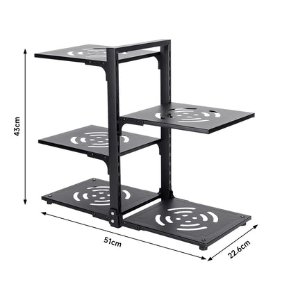 Multi-Tier Height-Adjustable Kitchen Pan Organizer Rack