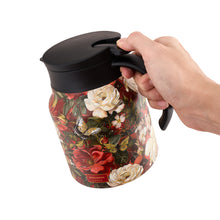 Vintage Floral Pattern Tea Thermos Teapot with Built-in Infuser