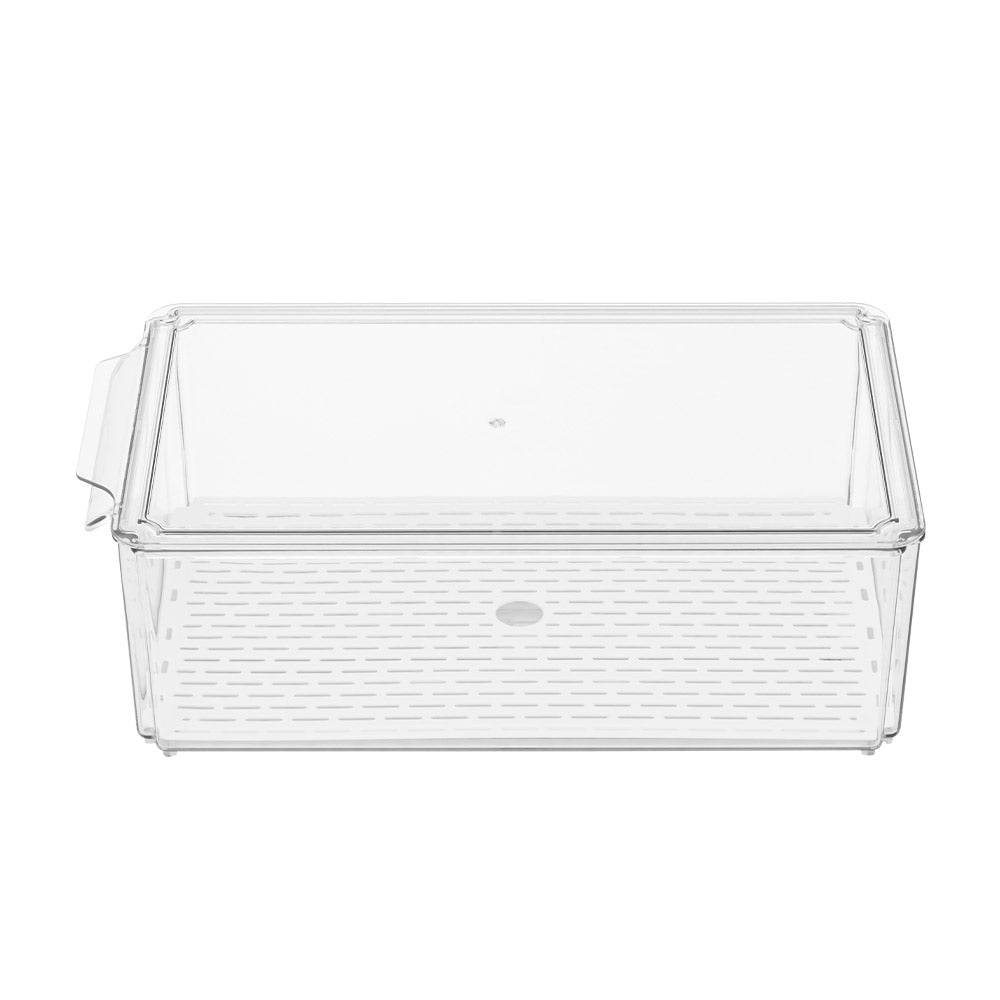Set of 4 Stackable Clear Fridge Organisers Storage Boxes