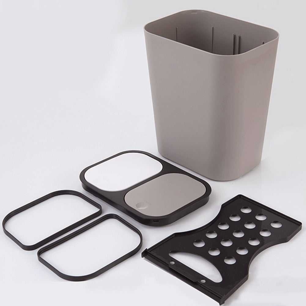 Kitchen 15L Rubbish Dustbin Double Section Recycling Bin