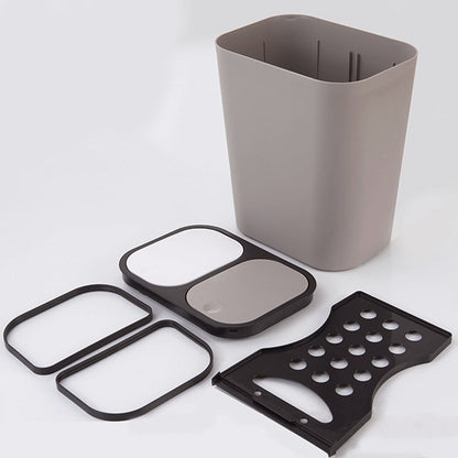 Kitchen 15L Rubbish Dustbin Double Section Recycling Bin