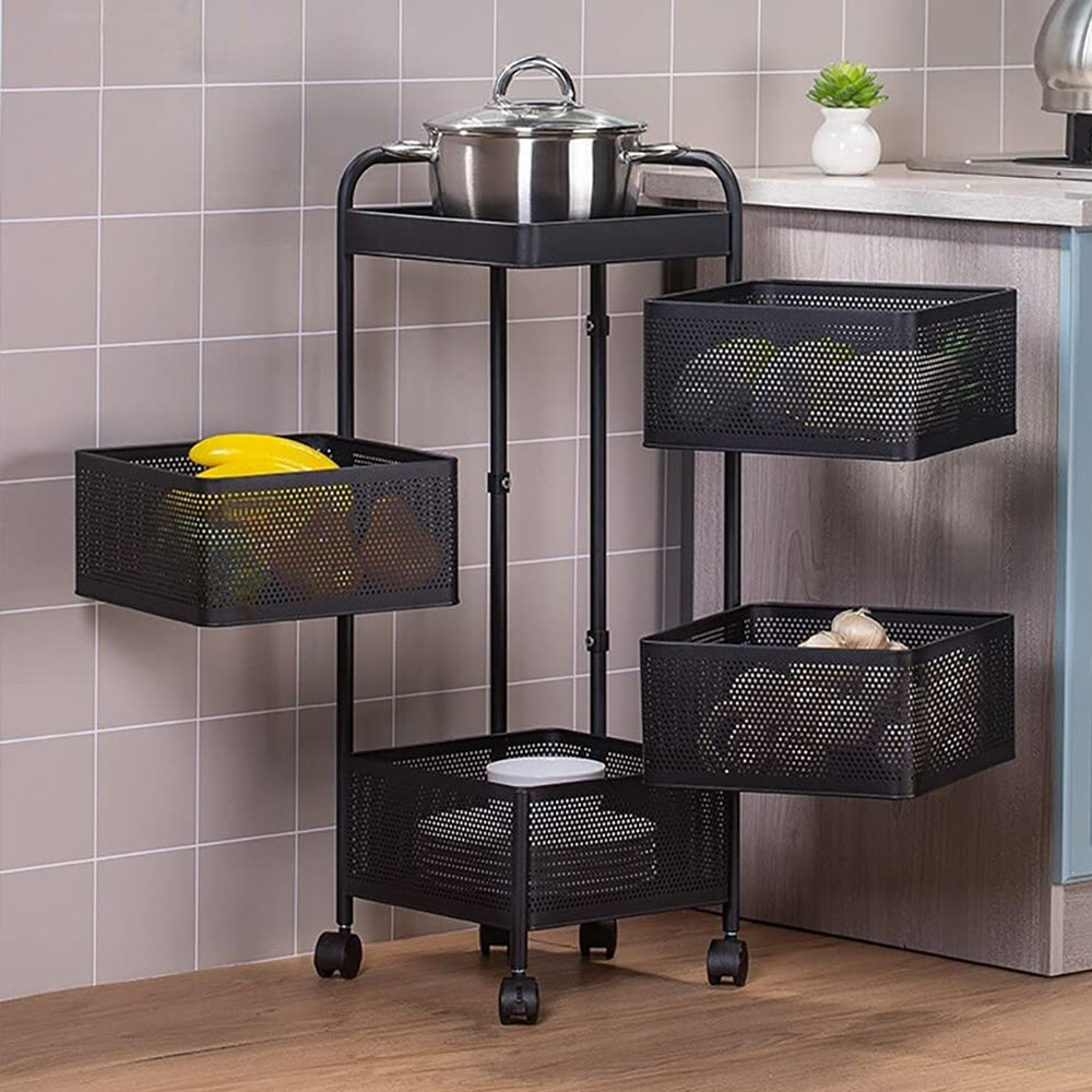 5-Tier Kitchen Storage Rack with Wheels
