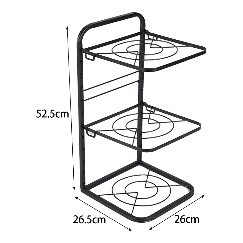 Kitchen Pot Pan Organizer Rack Adjustable Cookware Holder Stand