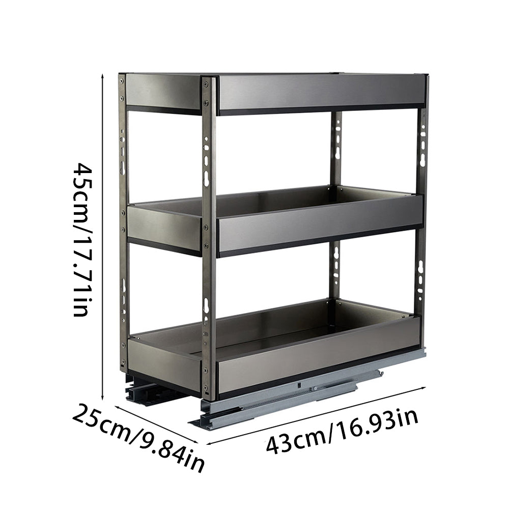 3-Tier Kitchen Cabinet Pull Out Shelf Organizer