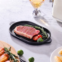 Black Oval Cast Iron Frying and Stewing Pot