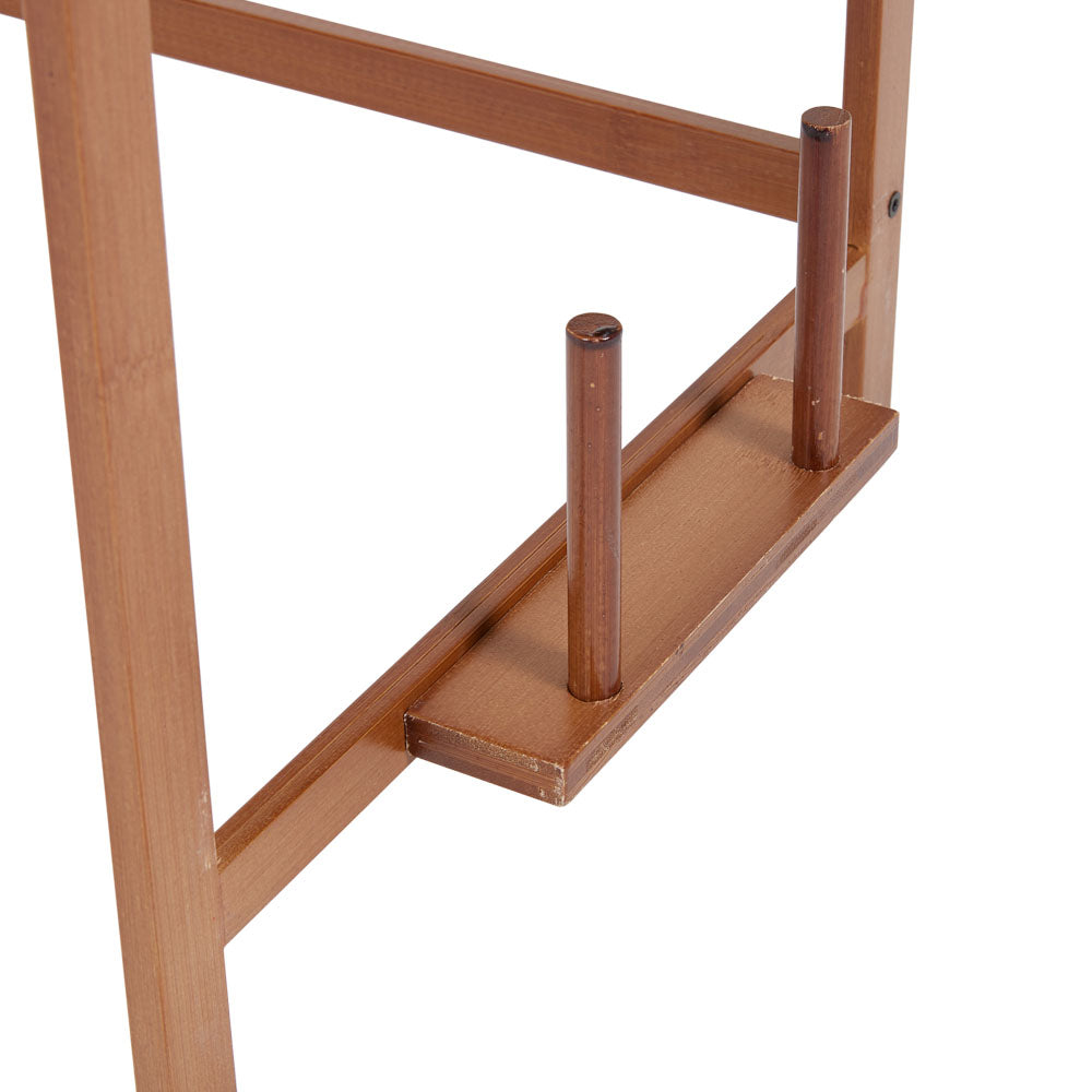 Wooden Brown Spice Rack Organizer with Hooks