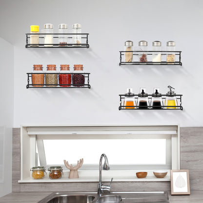 Set of 4 Wall-Mounted Spice Racks