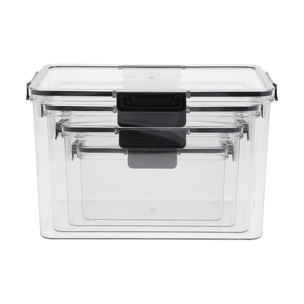 Set of 4 Stackable Clear Fridge Organisers Storage Boxes