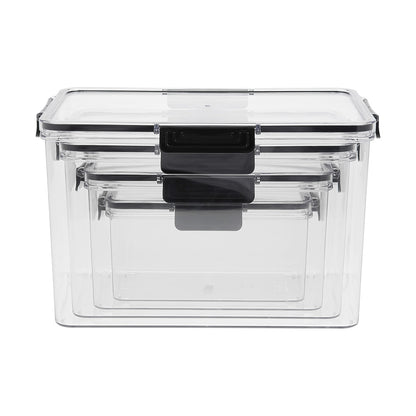 Set of 4 Stackable Clear Fridge Organisers Storage Boxes