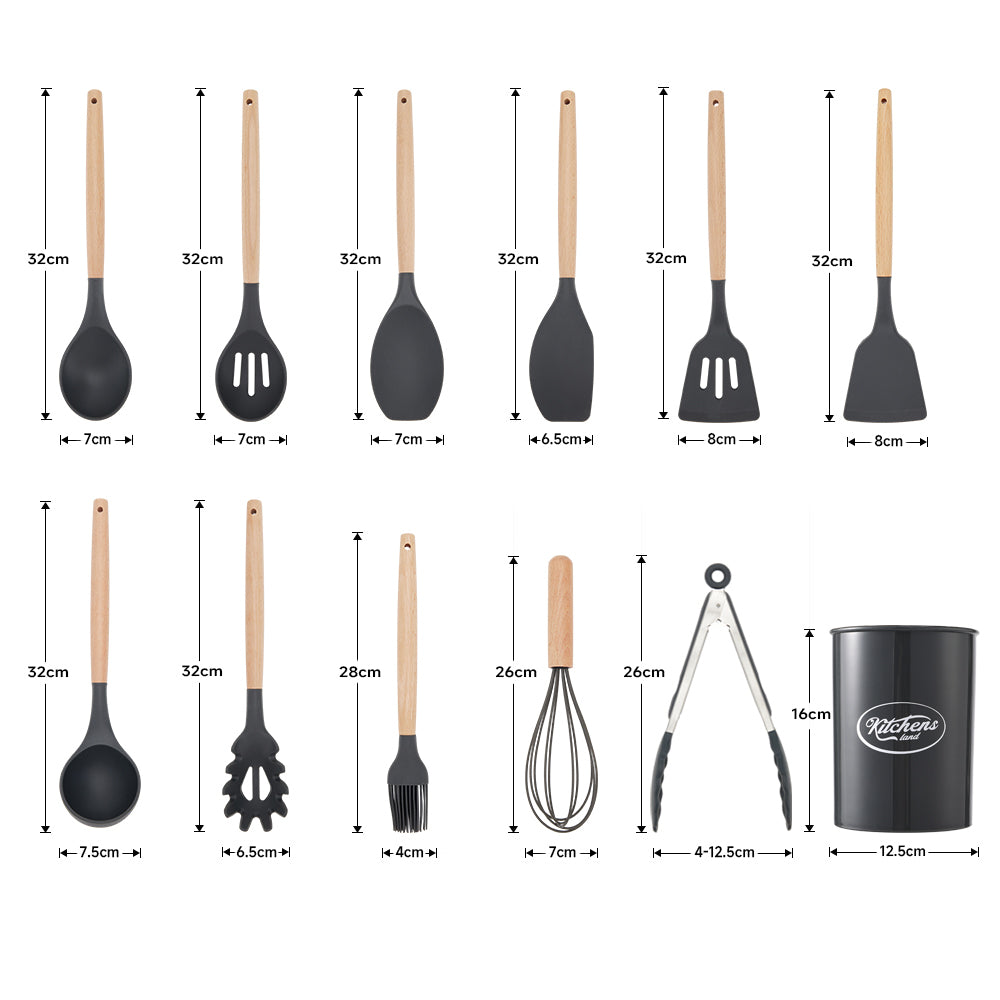 11-piece Silicone Kitchen Utensil Set for Nonstick Cookware