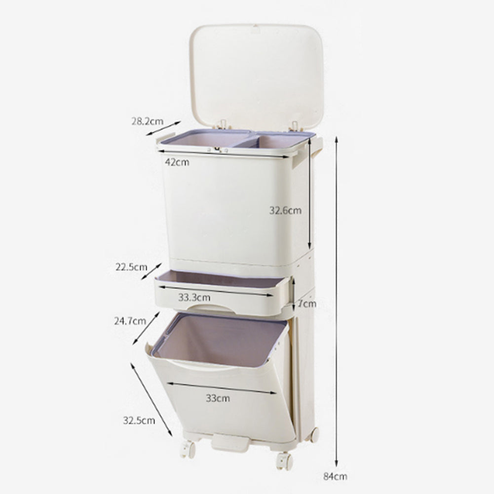 42L Rubbish Dustbin Recycling Bin Rubbish Trash Home Kitchen