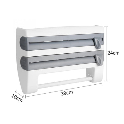 Kitchen Cling Film Foil Roll Dispenser with Slide Cutters