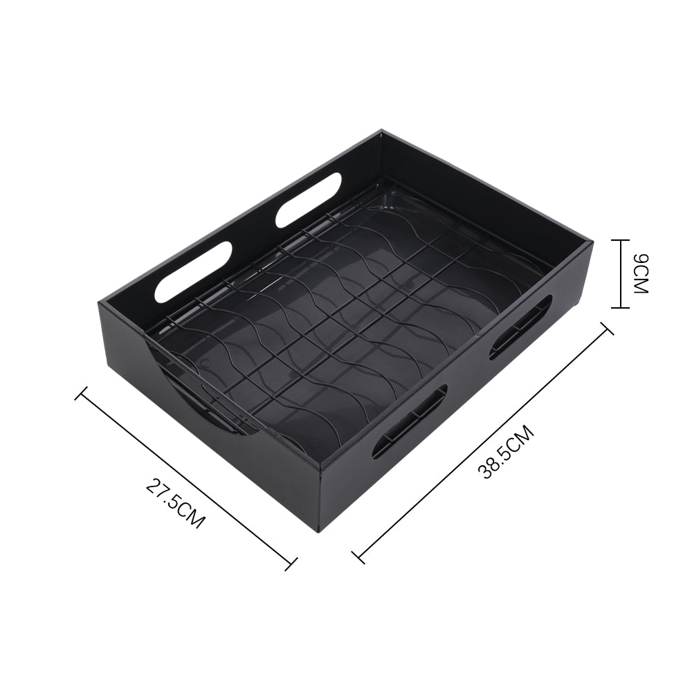 Black Steel Cabinet Pull-Out Bowl Rack