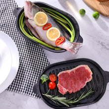 Black Oval Cast Iron Frying and Stewing Pot