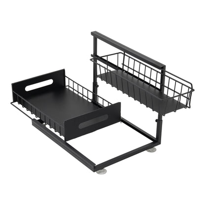 Metal 2-Tier Under Sink Sliding Organizer