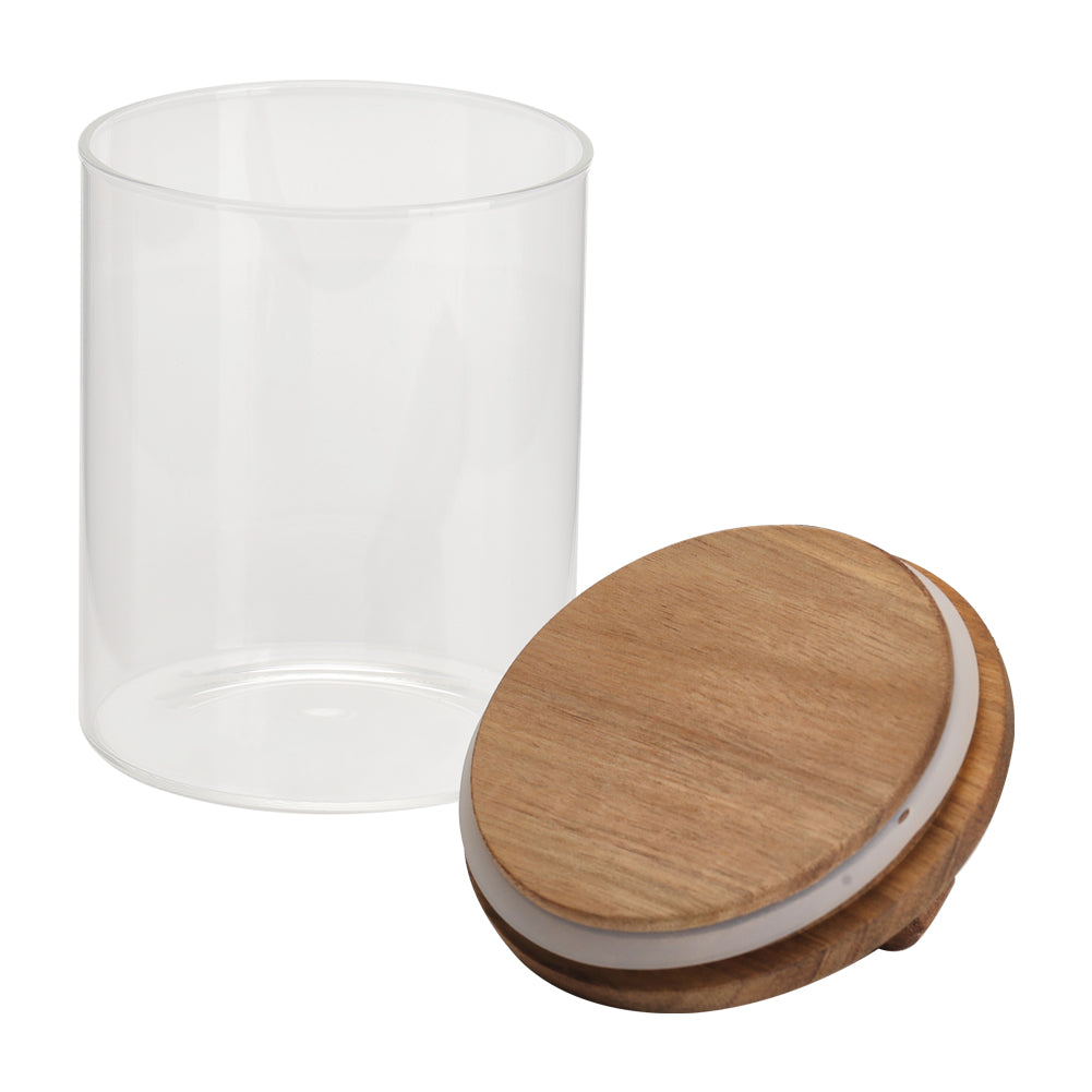 800ML Glass Storage Jar with Wooden Lid