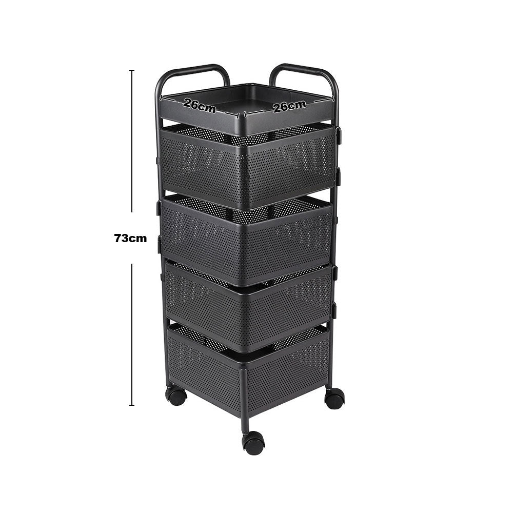 5-Tier Kitchen Storage Rack with Wheels