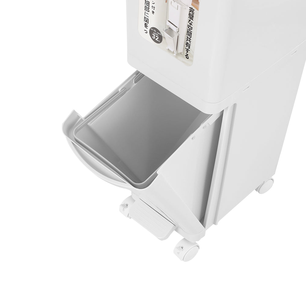 29L Double-Layer Rubbish Bin with Wheels