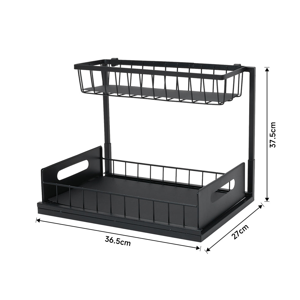 Metal 2-Tier Under Sink Sliding Organizer