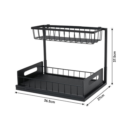 Metal 2-Tier Under Sink Sliding Organizer