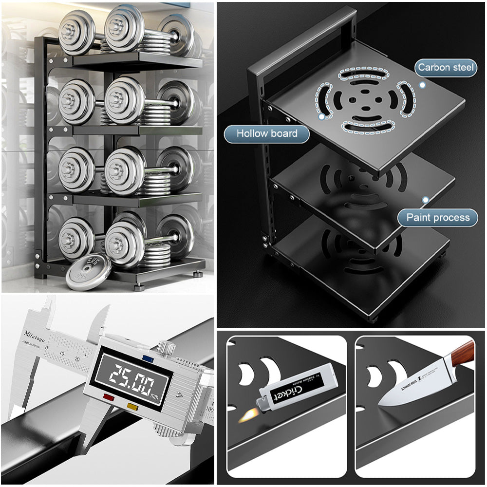 Multi-Tier Height-Adjustable Kitchen Pan Organizer Rack