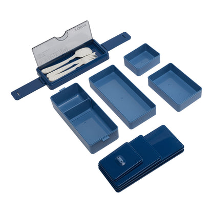 3-Layer Bento-Style Plastic Lunch Box with Cutlery