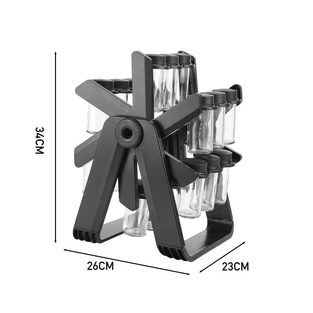 Ferris Wheel Spice Rack with 18 Glass Spice Jars