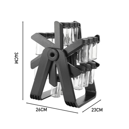 Ferris Wheel Spice Rack with 18 Glass Spice Jars