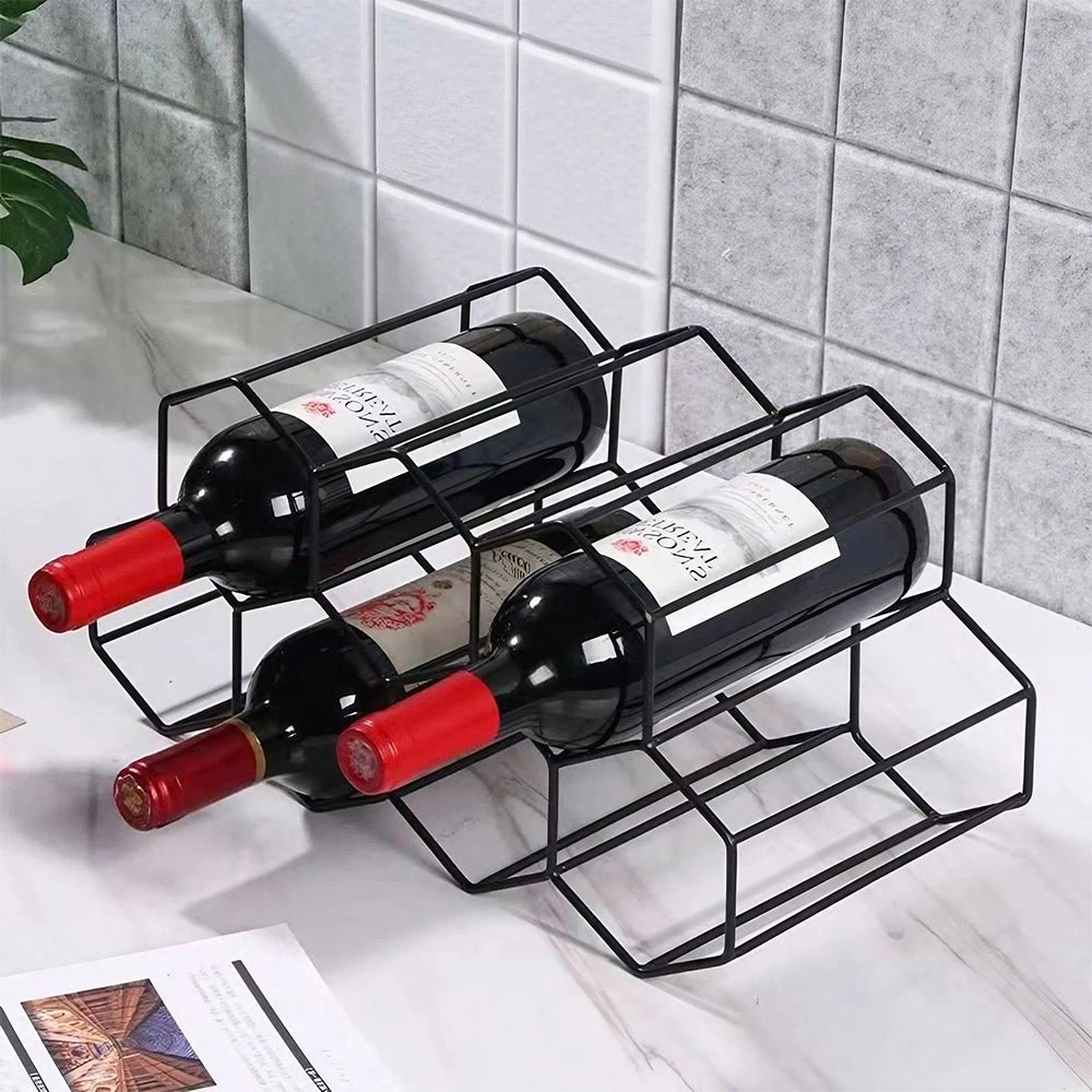 Countertop Hexagon Metal Wine Rack