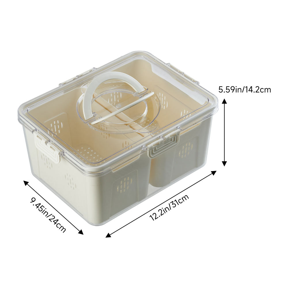 Fridge Storage Container with Two Compartments