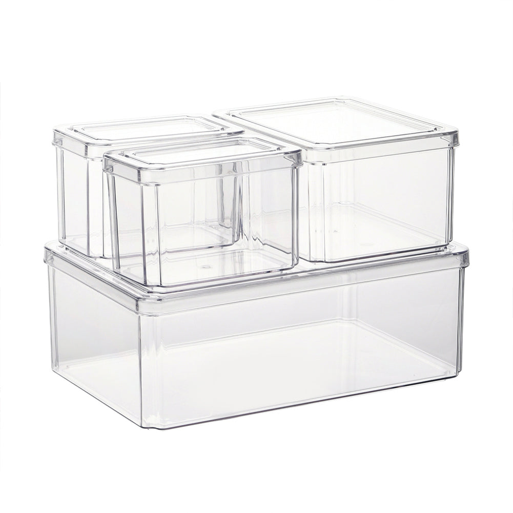 4Pcs Transparent Refrigerator Bins Organizer Set
