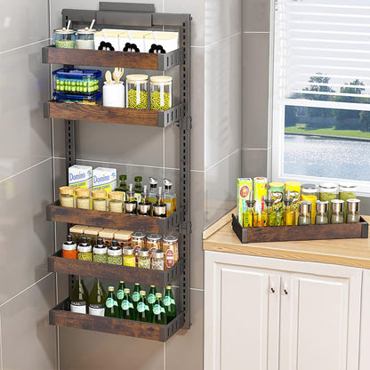 Steel and Wood Over-the-Door Kitchen Pantry Organizer