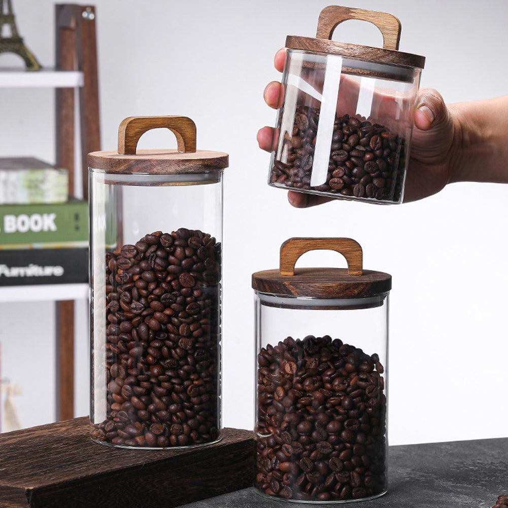 800ML Glass Storage Jar with Wooden Lid